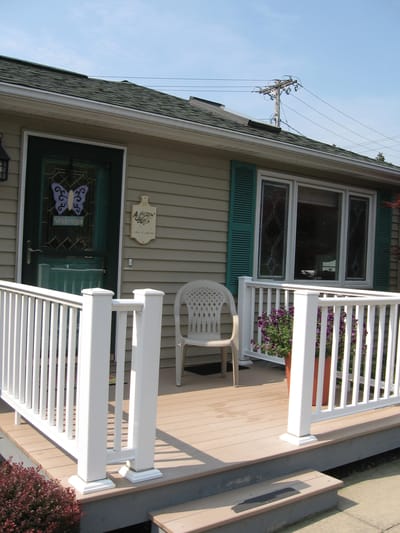 Front porch of a small residential building.