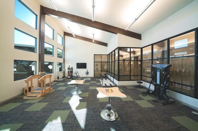 Interior view of a rehabilitation gym space