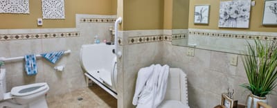 Accessible bathroom in a residential unit