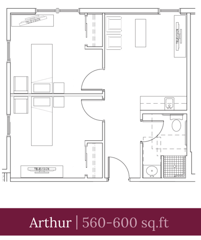 Architectural floor plan of a unit layout