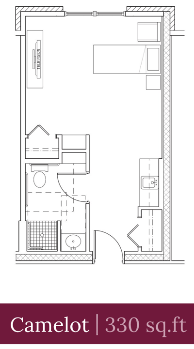 Architectural floor plan of a unit layout
