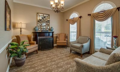 Cozy common area with comfortable seating and decor