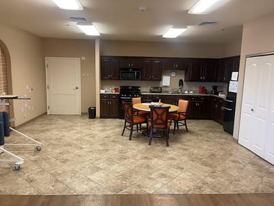 A common area kitchen in a facility