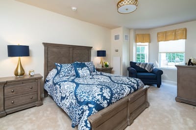 A well-furnished private resident bedroom