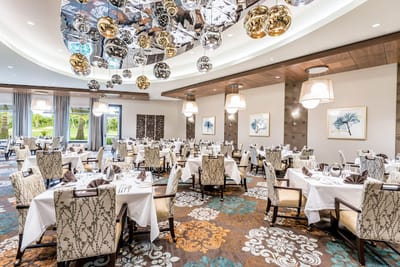 Elegant dining room set for a meal
