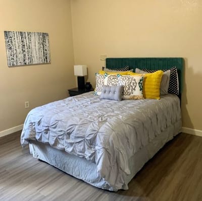 Cozy bedroom in a senior living facility