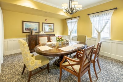 A warm and inviting dining room setup