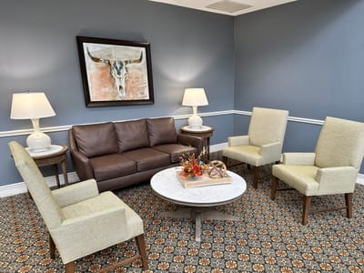 Cozy seating area in a senior living facility