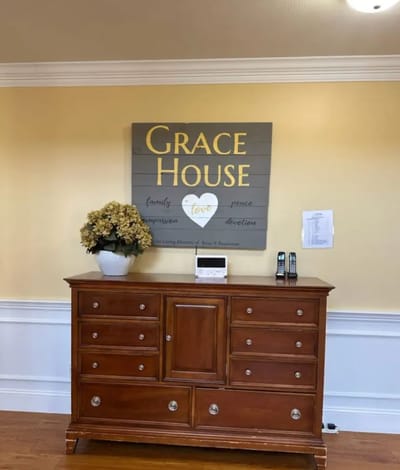 Interior decor featuring a sign with the facility name