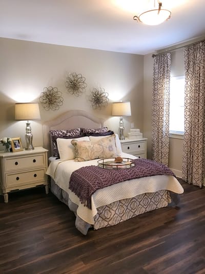 Cozy private resident room with warm decor