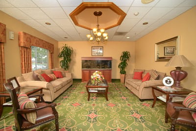 Cozy common area with comfortable seating and decor