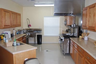 Well-equipped kitchen in an assisted living facility