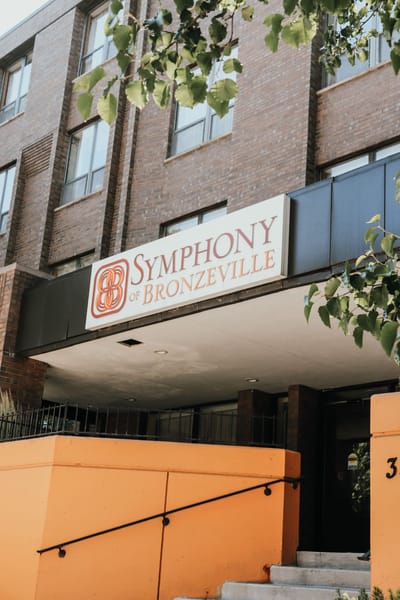 Front entrance of Symphony of Bronzeville building