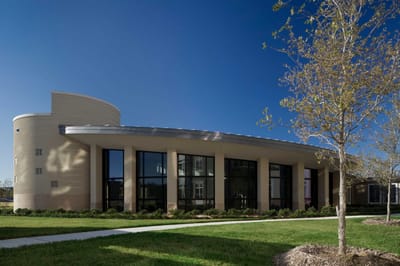 Exterior view of a modern assisted living facility