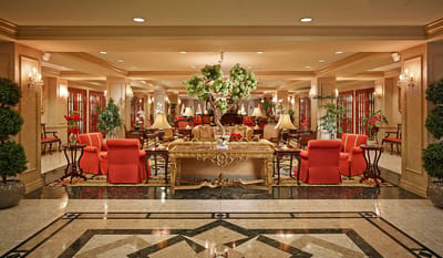 Elegant lobby area with seating and decor