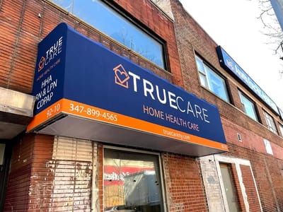 Exterior sign of True Care Home Health Care building