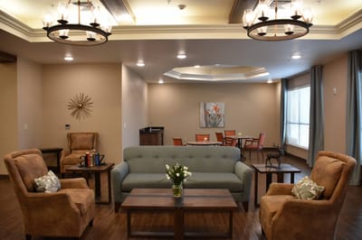 Cozy common area with seating and decor