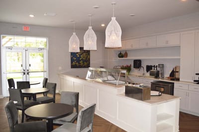 Elegant dining area with stylish seating and decor