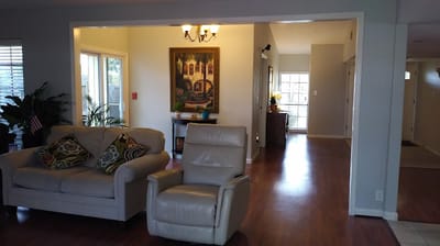 Interior common area with seating and artwork