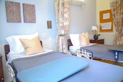 Bright, cozy resident room with two beds