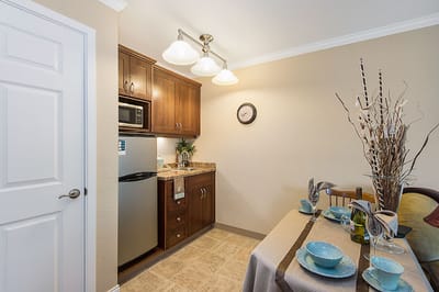 Cozy kitchenette in a resident's apartment