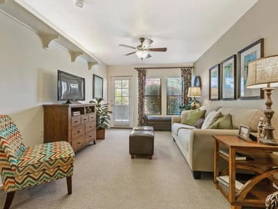 Cozy interior living room with seating and decor