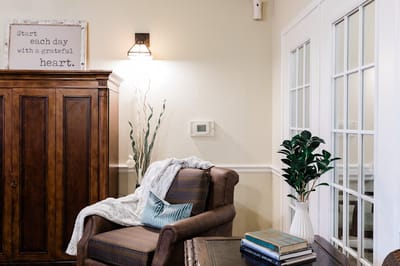 Cozy common area with comfortable seating and decor