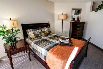 Cozy private bedroom with a plant and decor