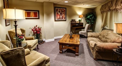 Cozy seating area in a senior living facility