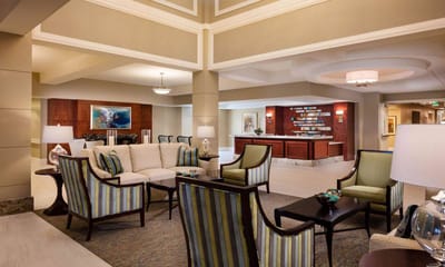 Elegant lobby seating area with modern decor
