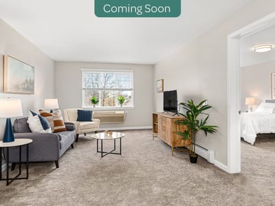 Bright interior of a senior living apartment