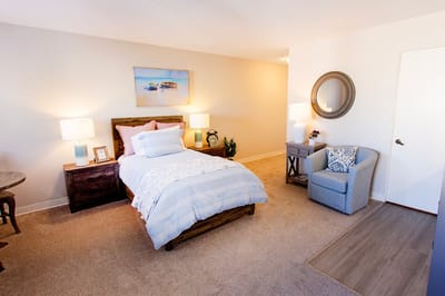 Cozy interior of a private resident room