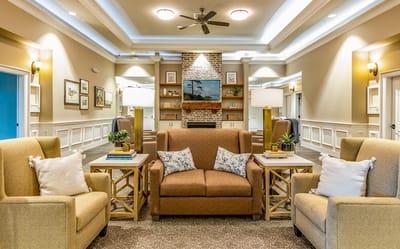 Cozy common area with comfortable seating and decor