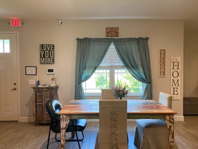 Bright interior dining space with welcoming decor