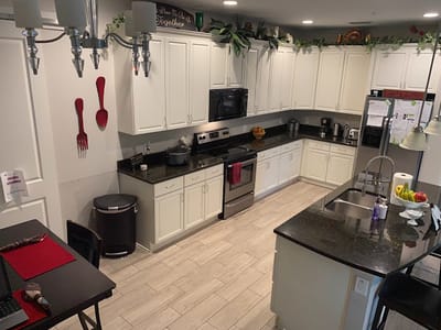 Well-equipped kitchen in an assisted living facility