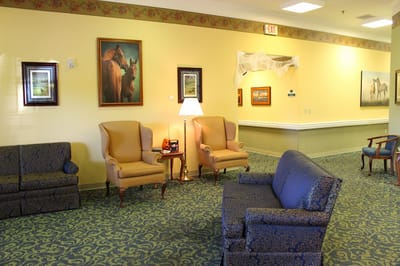 A welcoming lobby area with comfortable seating
