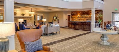 Bright interior lobby area of the facility