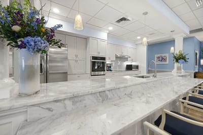 Bright, modern kitchen area in the facility