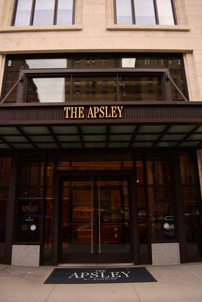 Entrance facade of The Apsley senior living facility