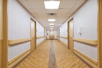 Corridor view in a senior care facility