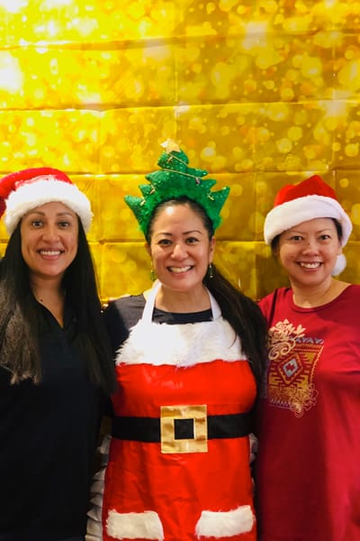 Staff celebrating during a holiday event