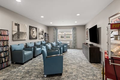 Common area with seating and a television