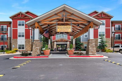Exterior view of The Welstone at Mission Crossing entrance