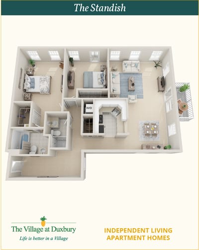 Architectural floor plan of a residential unit