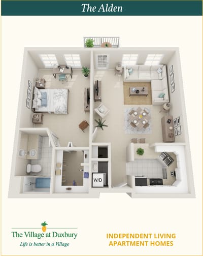 Floor plan of an independent living apartment