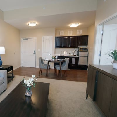 Cozy interior of a private resident room