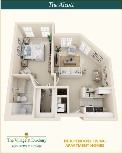 Architectural floor plan of an apartment