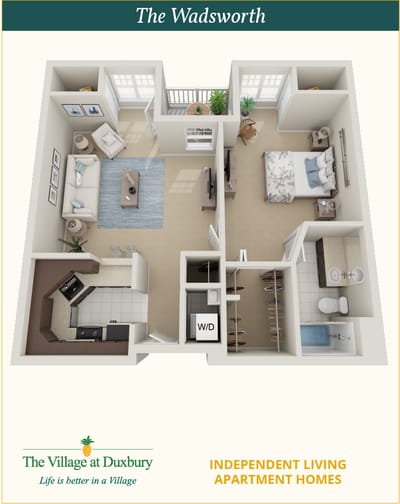 Architectural floor plan of an apartment unit