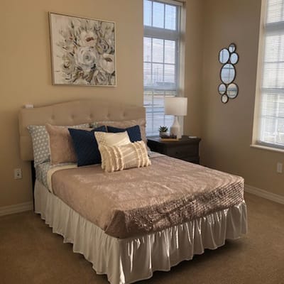 Cozy resident bedroom with decor