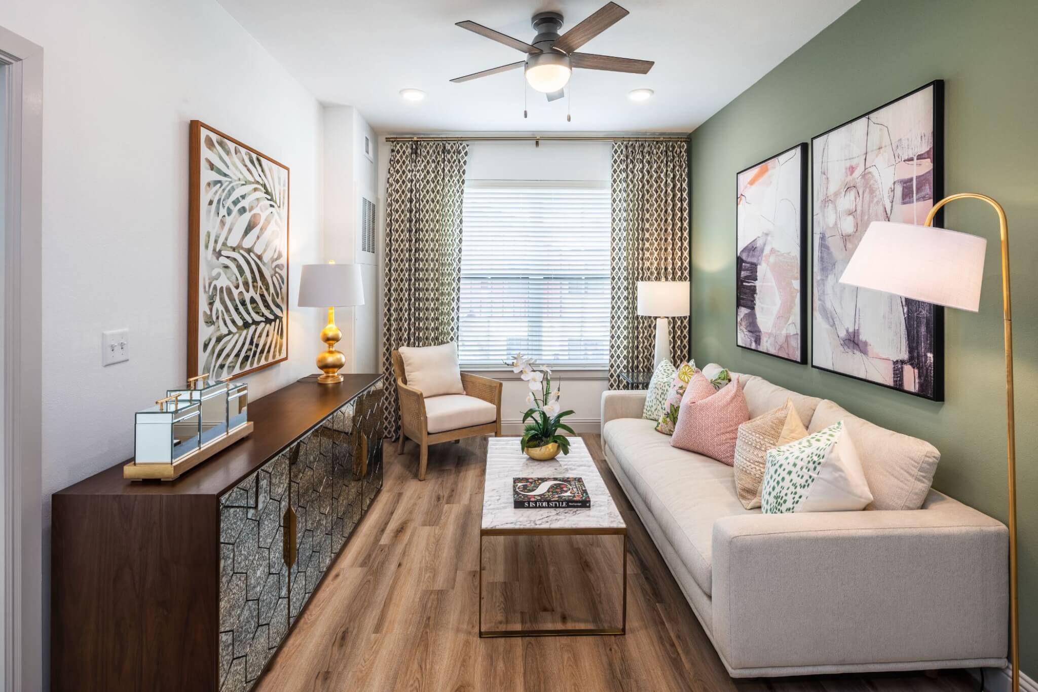 Stylish interior living area with modern decor